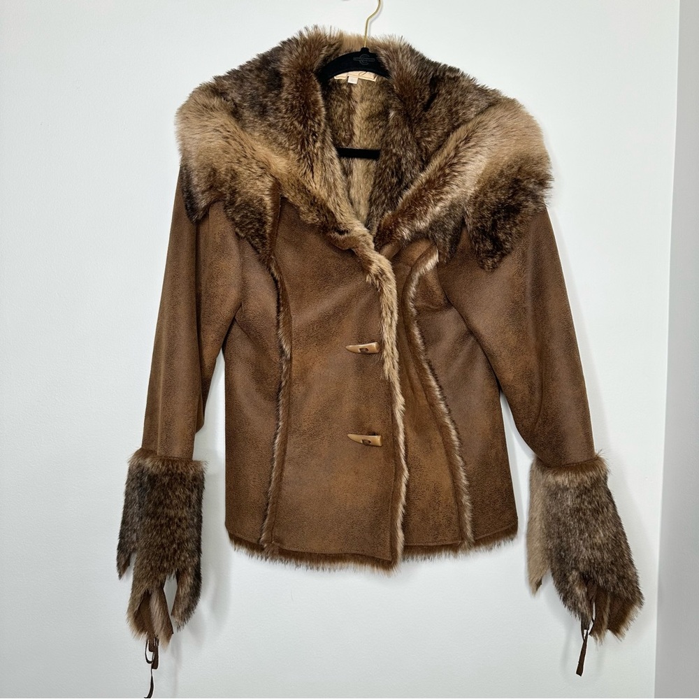 Scully Honey Creek Faux Fur Jacket in Java Brown - Picture 3 of 10